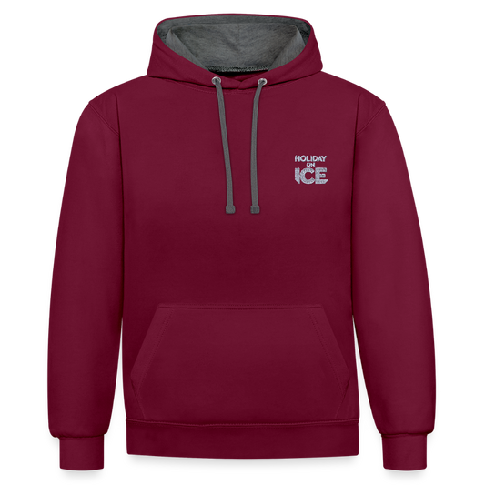 Contrast Colour Hoodie - burgundy/charcoal