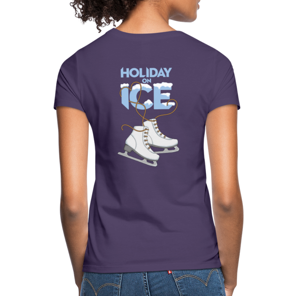 T-Shirt lady Holiday skate snow - Dunkellila